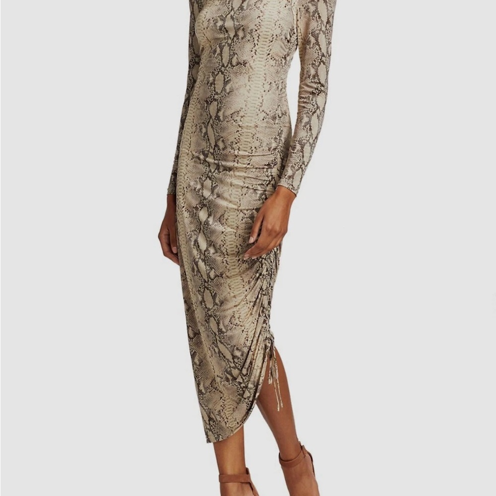 Jonathan Simkhai Snake Print Dress in Beige and Black